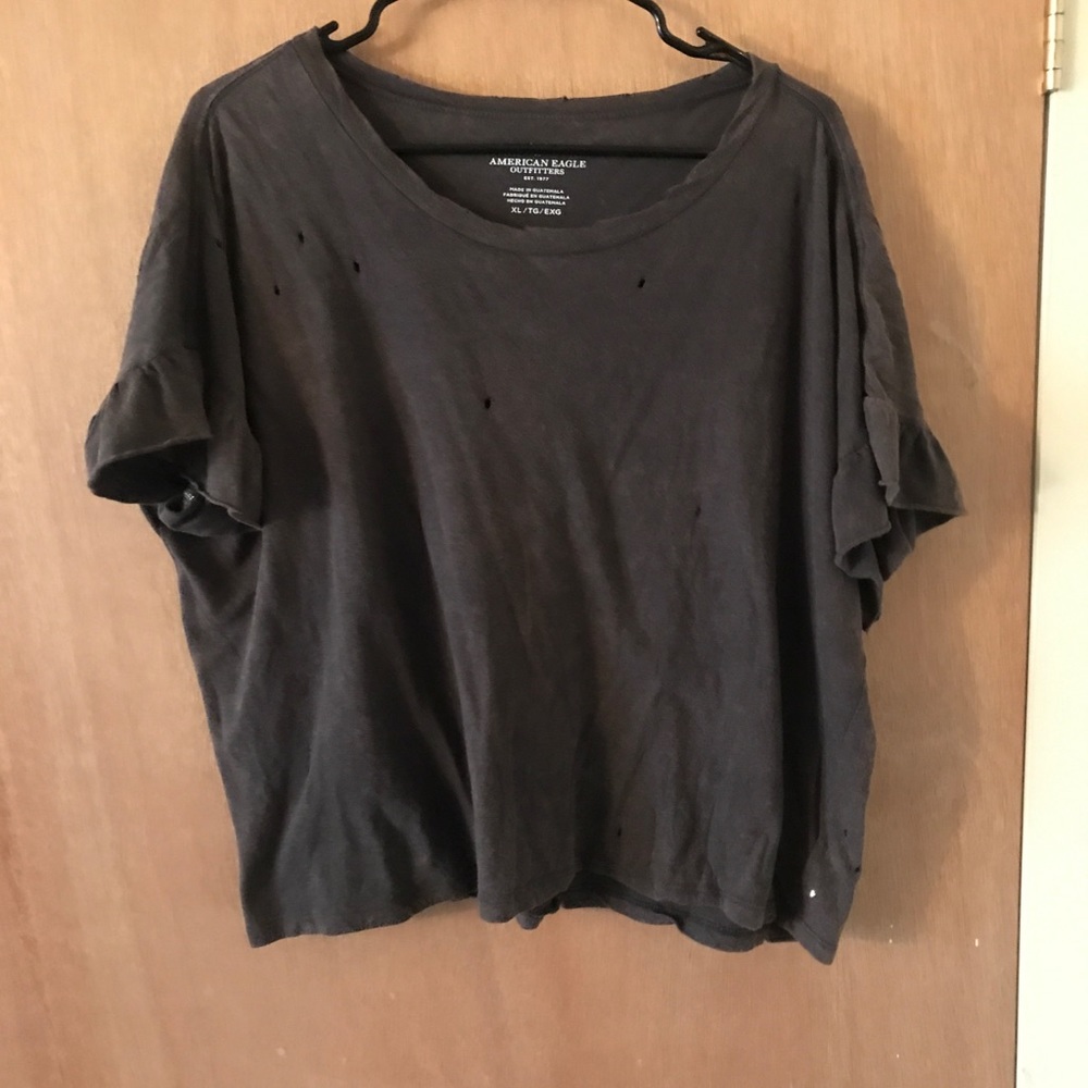 AE ruffle sleeve t-shirt